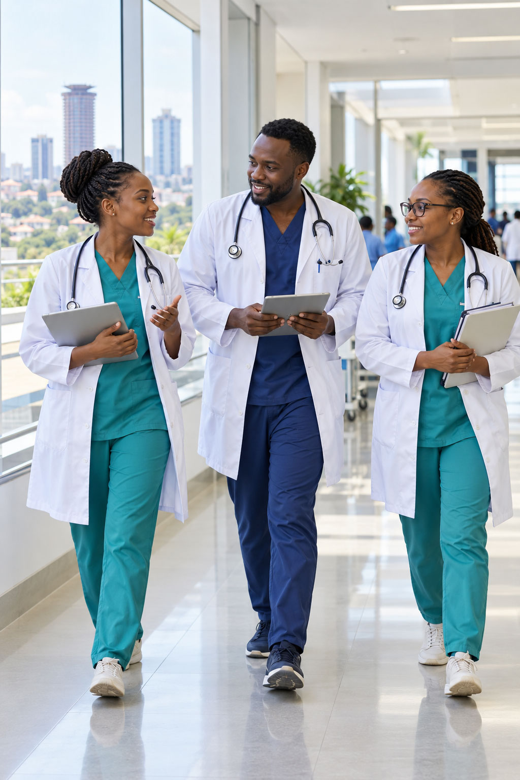 Healthcare professionals working together